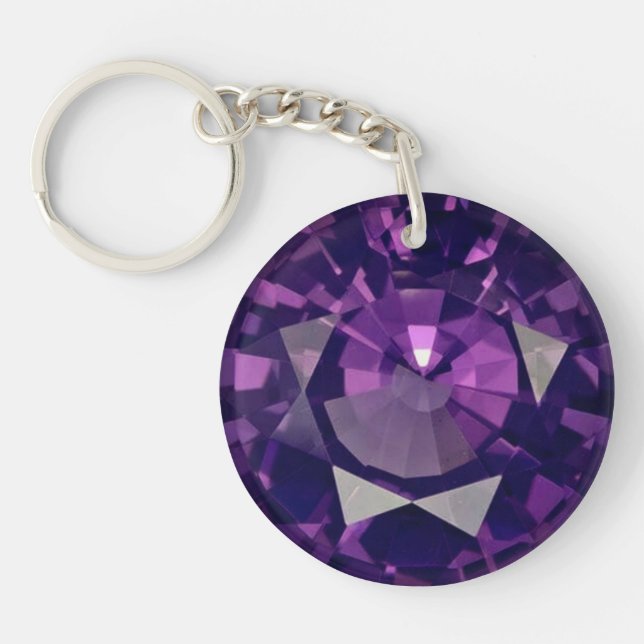 Lila Imitate Diamond Acrylic Schlüsselanhänger (Vorderseite)