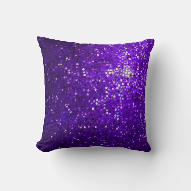 Lila Imitate Glam Glitzer Sparklopfen Kissen (Vorderseite)