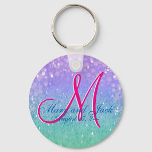 Lila Imitate Glitzer Patio Lantern Confetti Glam Schlüsselanhänger