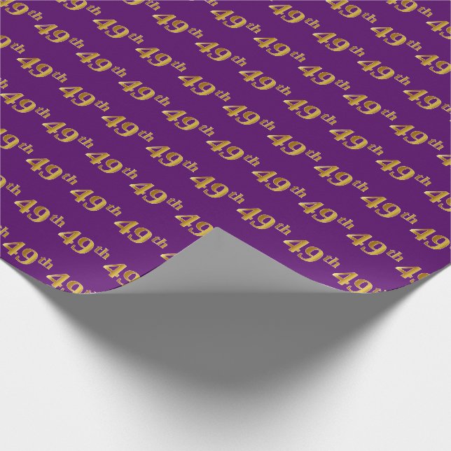 Lila, Imitate Gold 49. (neunundvierzig) Veranstalt Geschenkpapier (Ecke)