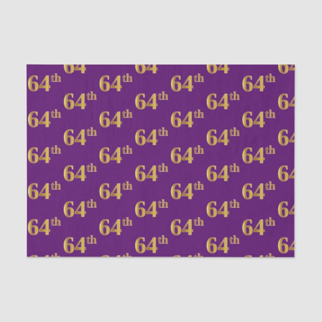 Lila, Imitate Gold 64. (Vierundsechzigste) Veranst Seidenpapier (Vorderseite)