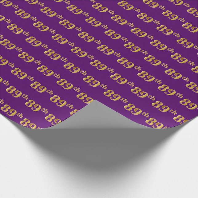 Lila, Imitate Gold 89. (neunundachtzig) Veranstalt Geschenkpapier (Ecke)