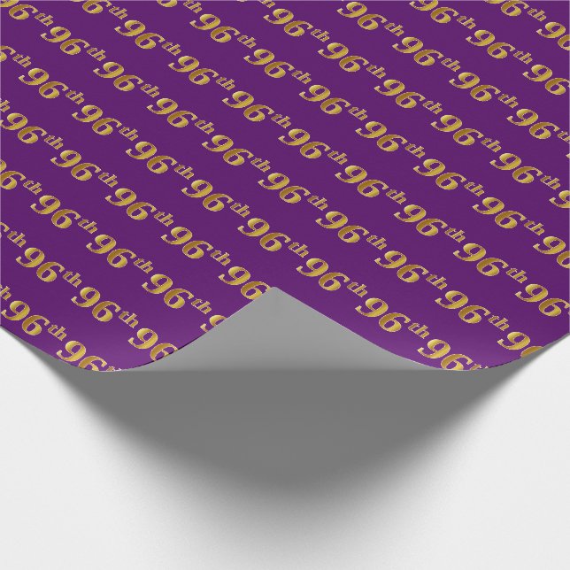 Lila, Imitate Gold 96. (Sechsundneunzigste) Verans Geschenkpapier (Ecke)