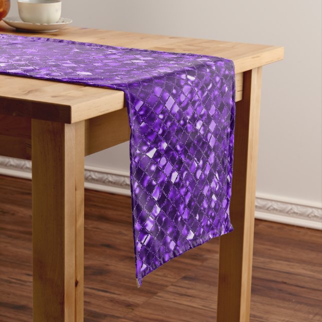 Lila Imitate Mosaikglas Mittelgroßer Tischläufer (Beispiel)