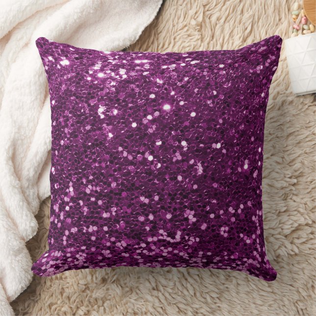 Lila Imitate Sequin Glitzer Throw Kissen (Decke)