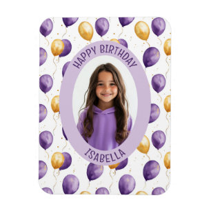 Lila Imitats Gold Balloons Foto Magnet