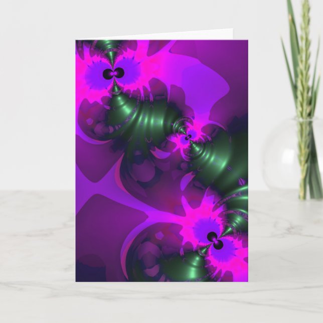 Lila Imp - Violet und Magenta Ribbons Karte (Vorderseite)