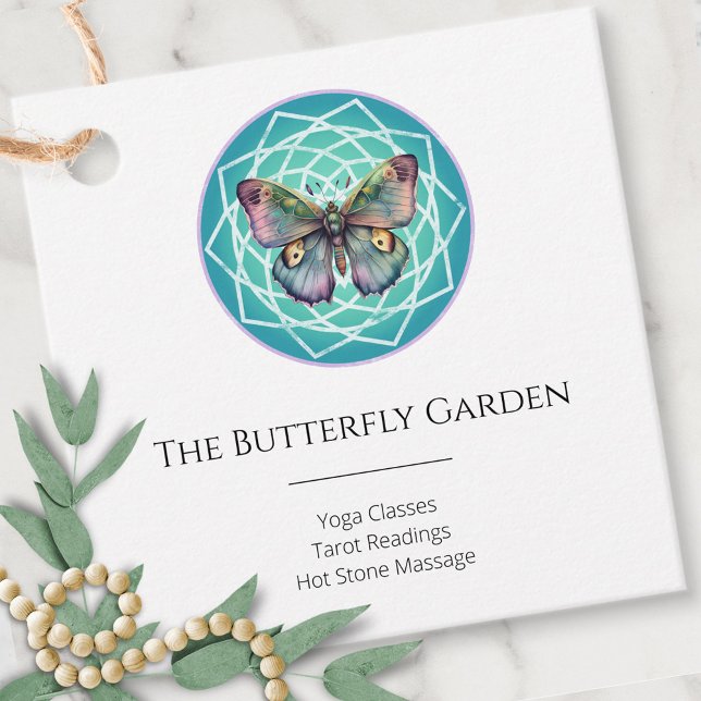 Lila Indigo Butterfly Mystical Mandala Türkis Geschenkanhänger (Von Creator hochgeladen)