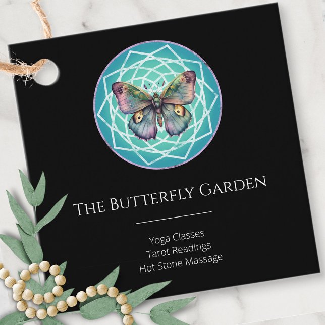 Lila Indigo Butterfly Mystical Mandala Türkis Geschenkanhänger (Von Creator hochgeladen)