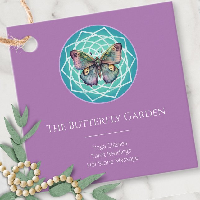 Lila Indigo Butterfly Mystical Mandala Türkis Geschenkanhänger (Von Creator hochgeladen)