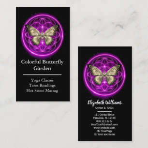 Lila Indigo Butterfly Mystical Mandala Türkis Visitenkarte