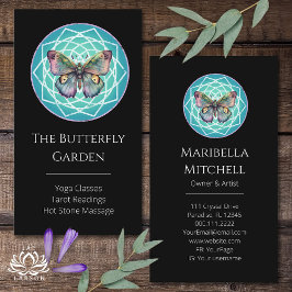 Lila Indigo Butterfly Mystical Mandala Türkis Visitenkarte