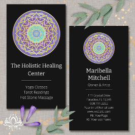 Lila Indigo Gold Türkise Mandala Metaphysische Visitenkarte
