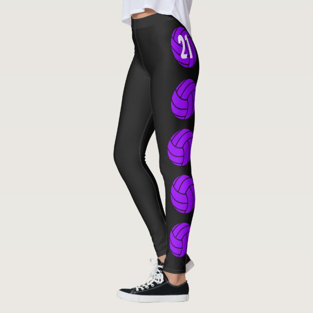 Lila individuell anpassbare Volleyball-Leggings Leggings (Links)