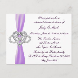 Lila Infinity Heart Probe Dinner Einladung