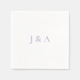 Lila Initials Wedding Napkin Serviette