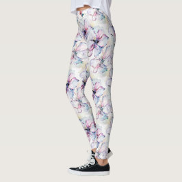 Lila Insel Blumen Leggings