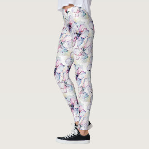 Lila Insel Blumen Leggings