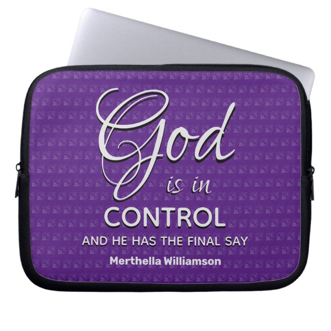 LILA, inspirierender Christlicher GOTT IST IN KONT Laptopschutzhülle (Vorderseite)