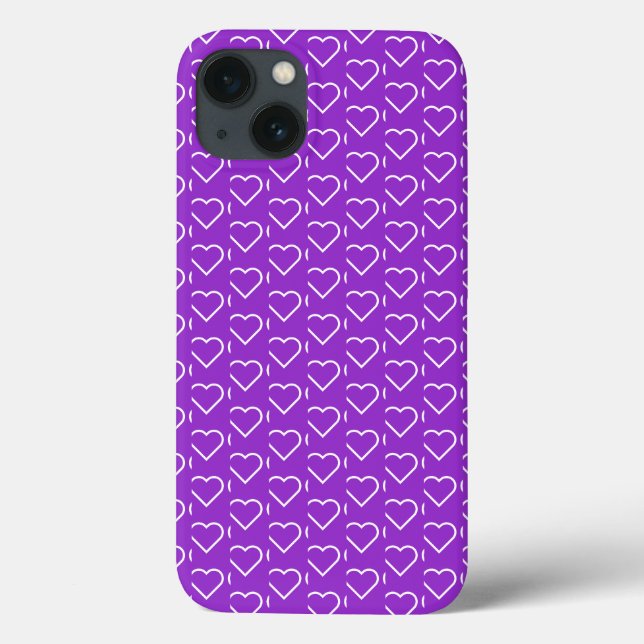 Lila iPhone Case mit Herz - Farbauswahl (Rückseite)
