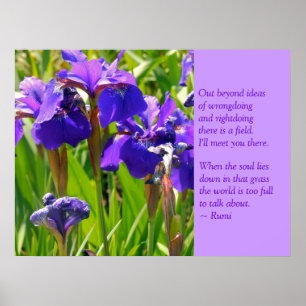 Lila Ire mit Rumi Zitat Poster