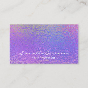 Lila Iridescent Holographic Modern Visitenkarte