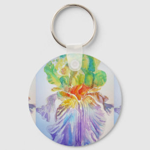 Lila Iris Aquarell-Blume Blumenring Schlüsselanhänger