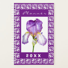 Lila Iris | Aquarellfarbener Kunstplaner Planer