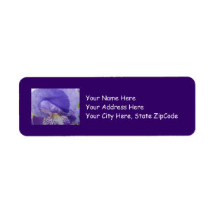 Lila Iris Blume Address Label Aufkleber Irische