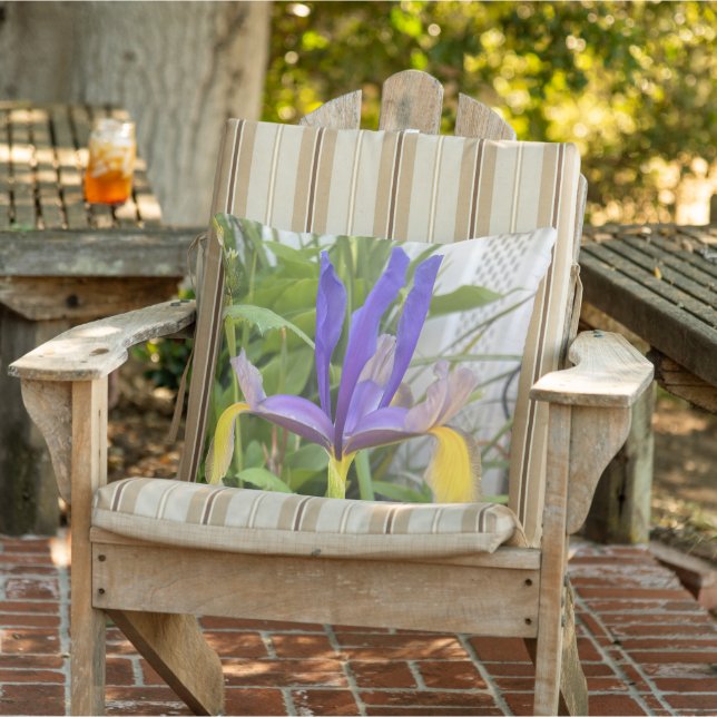 Lila Iris Blume Außenbereich Garten Natur Foto Kissen (Stuhl )