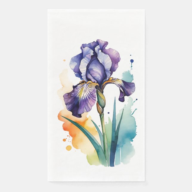 Lila Iris Blume Bloom Serviette (Vorderseite)
