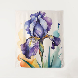 Lila Iris Blume Bloom Wandteppich