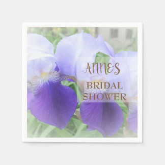 Lila Iris Blume Brautparty Paper Napkins Serviette