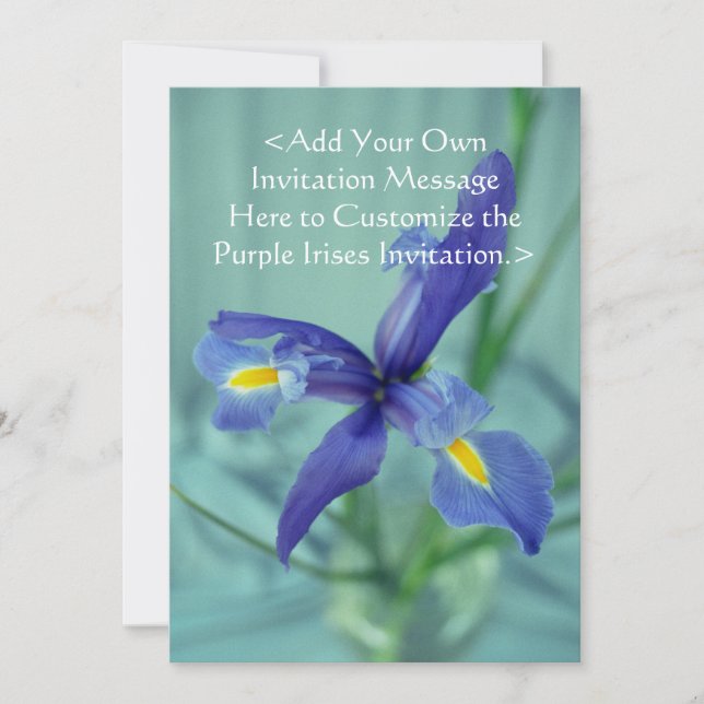 Lila Iris Blume Custom Garden Einladung (Vorderseite)