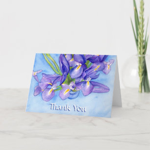 Lila Iris Blume Custom Vielen Dank Grußkarten Feiertagskarte