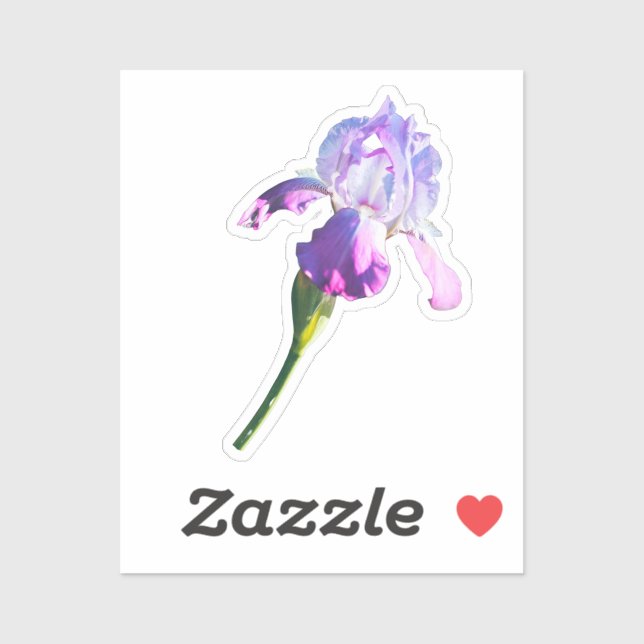 Lila Iris-Blume | Februar - Blume Aufkleber (Blatt)