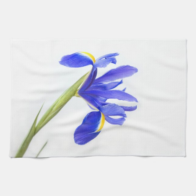 Lila Iris-Blume Geschirrtuch (Horizontal)