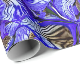 Lila Iris-Blume / geslandet / gekocht / Geschenkpapier