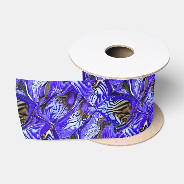 Lila Iris-Blume / geslandet / gekocht / Satinband (Spule)