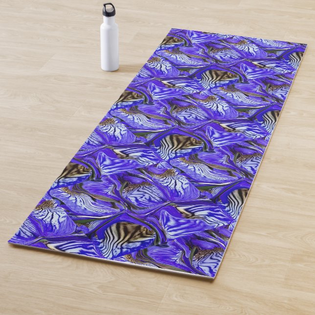 Lila Iris-Blume / geslandet / gekocht / Yogamatte (Beispiel)