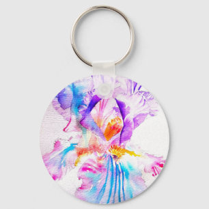 Lila-Iris-Blume Hochzeitsgunst Floral Blume Schlüsselanhänger