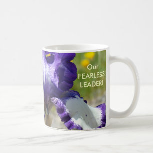 LILA IRIS BLUME Kaffee Cup UNSERE ANGST LEADER! Kaffeetasse