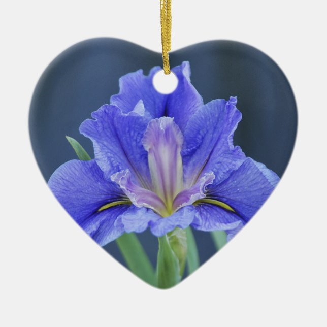 Lila Iris-Blume Keramikornament (Vorne)