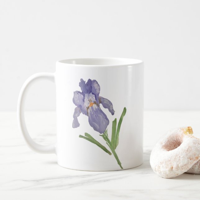 Lila Iris Blume Malerei Stone Untersetzer Kaffeetasse (Mit Donut)