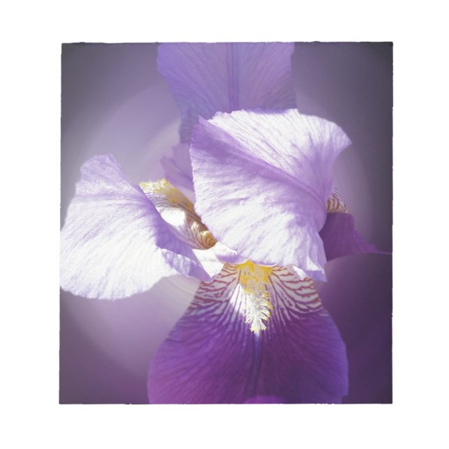 lila Iris-Blume Notizblock (Vorderseite)