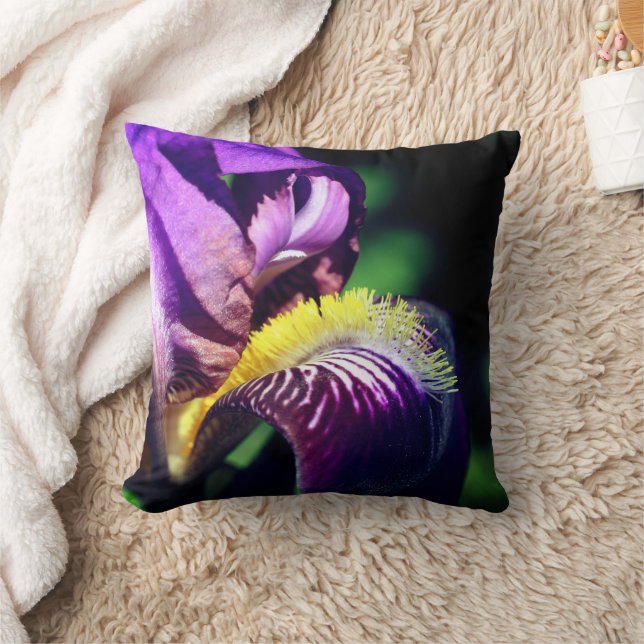 Lila Iris-Blume-Petal Nah Kissen (Decke)