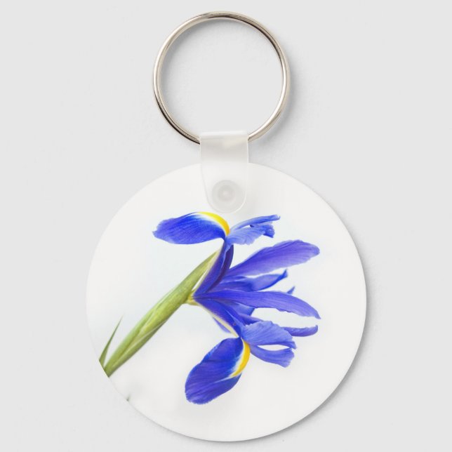 Lila Iris-Blume Schlüsselanhänger (Vorderseite)