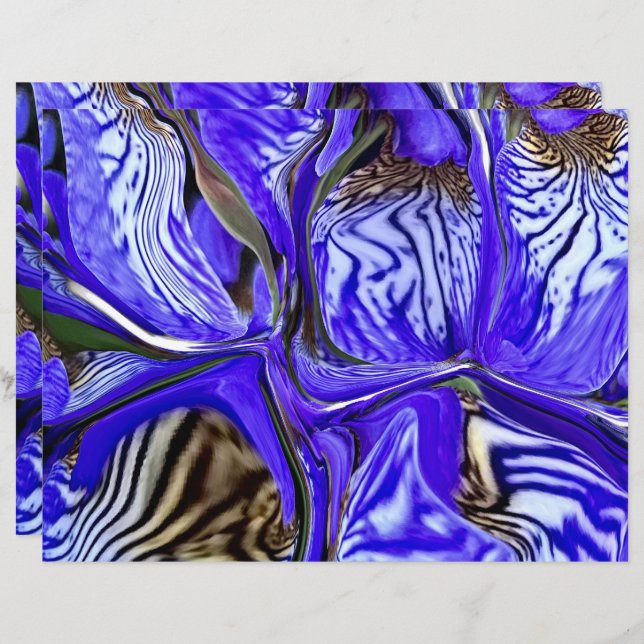 Lila Iris Blume Scrapbook Paper (Vorne/Hinten)