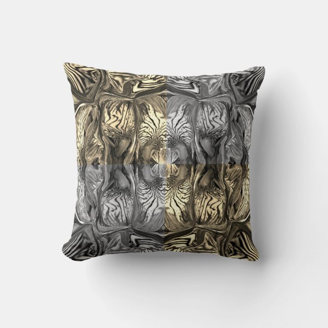 Lila Iris-Blume / Sepia / Schwarz*Weiß / xVier Kissen (Vorderseite)
