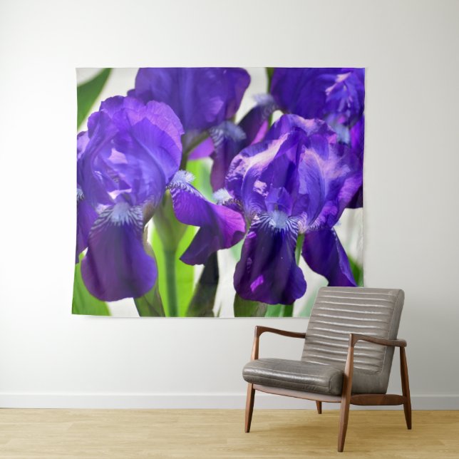 Lila Iris-Blume Wandteppich (Beispiel (Horizontal))
